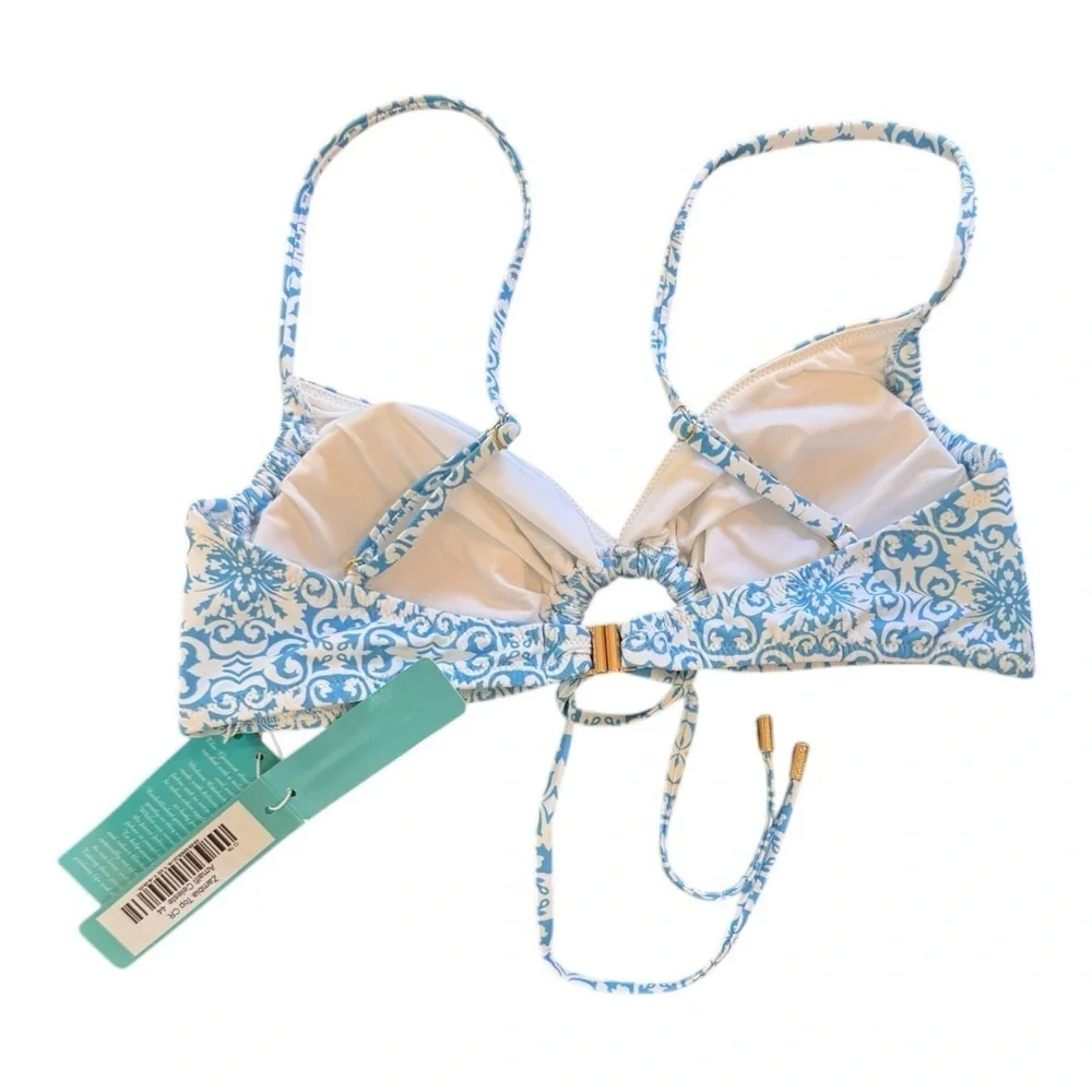 Melissa Odabash Zambia Amalfi Blue Bikini Top NWT